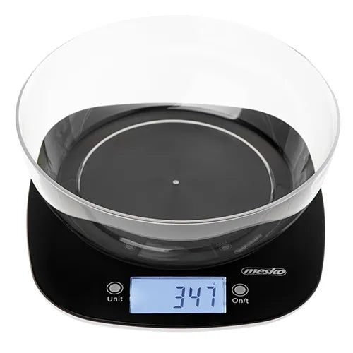 Virtuvinės svarstyklės su 1,4 l dubeniu, iki 5 kg, Mesko MS 3179, juodos, tikslios