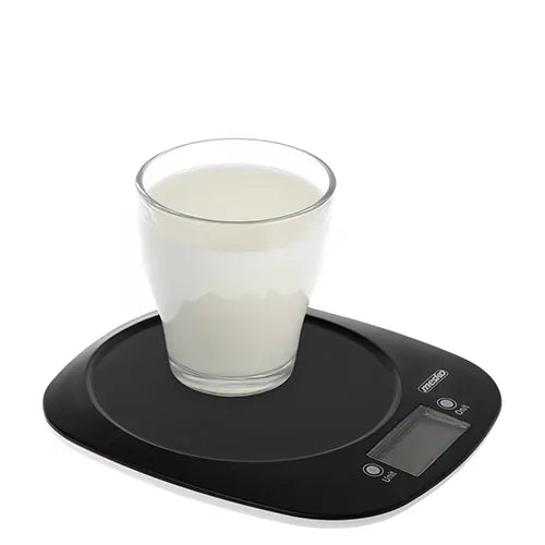 Virtuvinės svarstyklės su 1,4 l dubeniu, iki 5 kg, Mesko MS 3179, juodos, tikslios