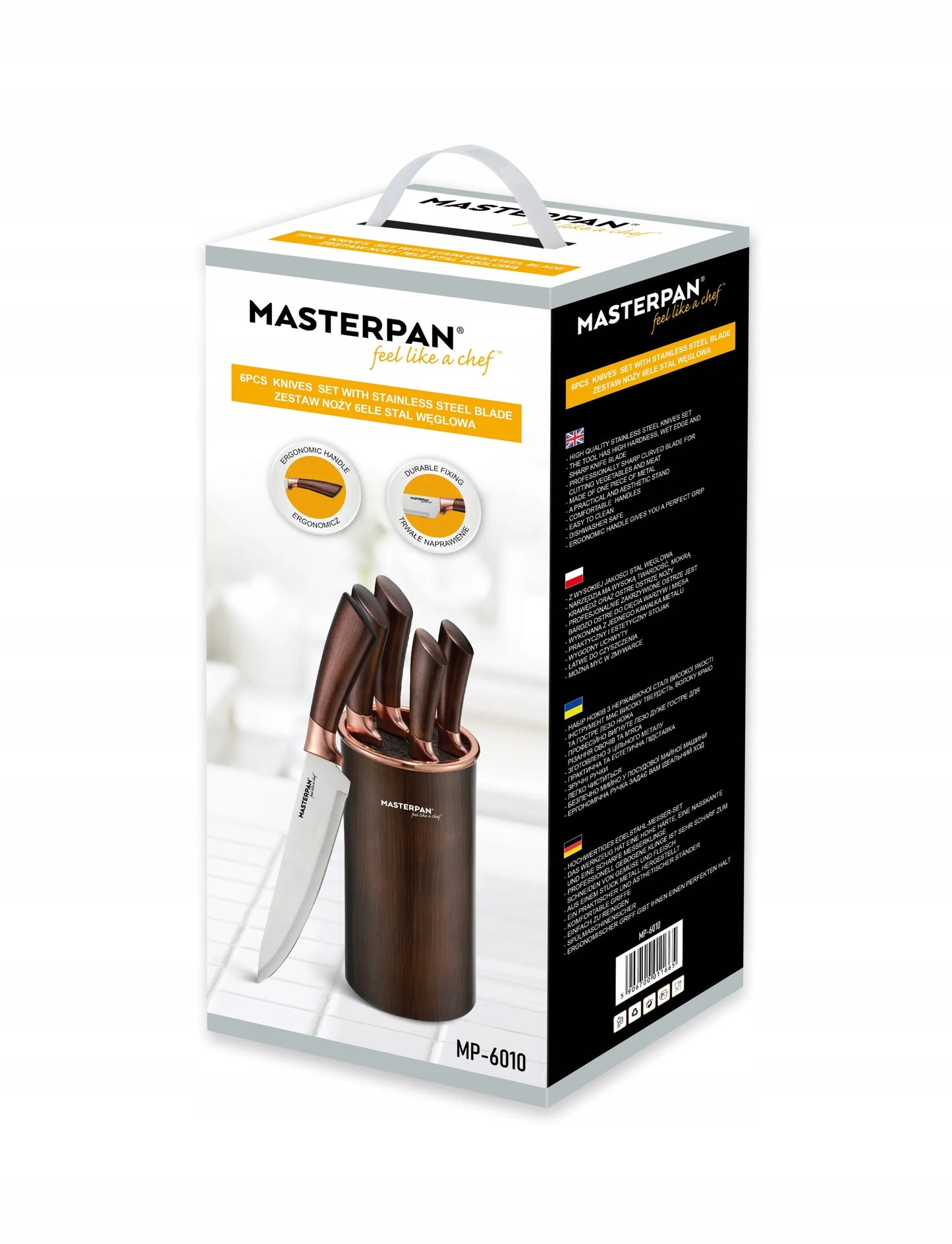 Virtuvinių peilių rinkinys stove 6 dalių MASTERPAN