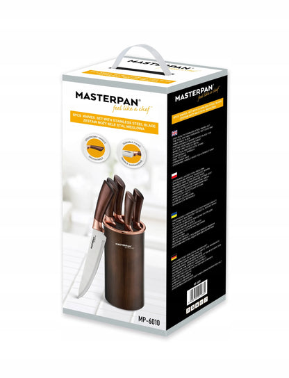 Virtuvinių peilių rinkinys stove 6 dalių MASTERPAN