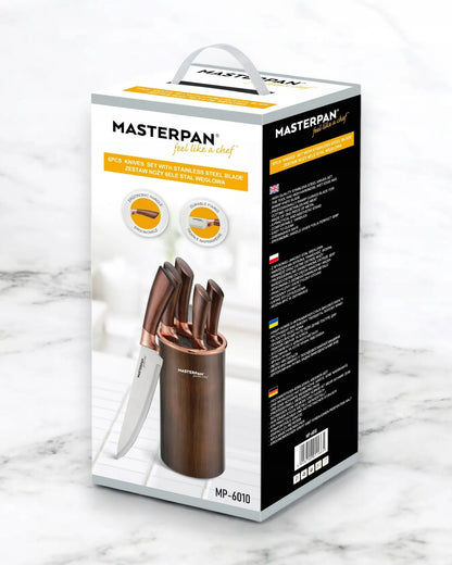 Virtuvinių peilių rinkinys stove 6 dalių MASTERPAN