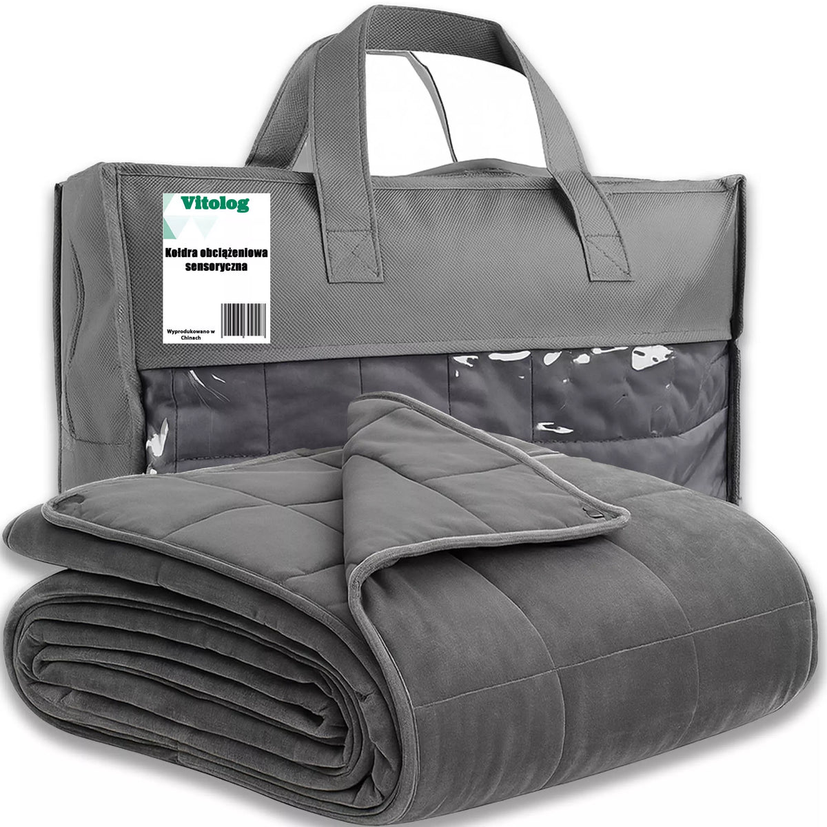 „Vitolog“ sensorinė sunkioji antklodė, 150 × 200 cm, 6,8 kg, pilka