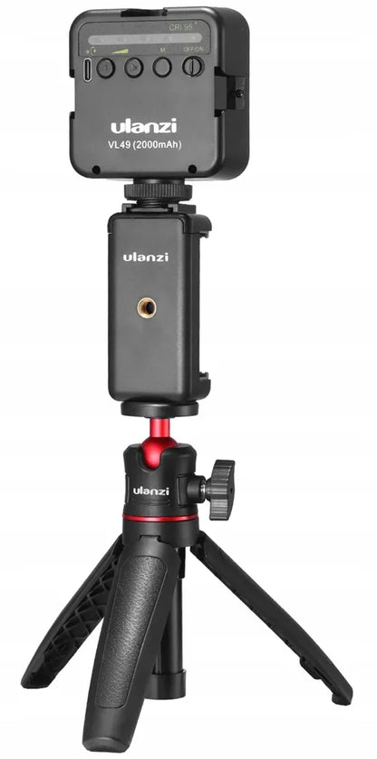 Vlog rinkinys su laikikliu trikoju ir LED lempa išmaniesiems telefonams