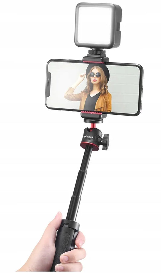 Vlog rinkinys su laikikliu trikoju ir LED lempa išmaniesiems telefonams
