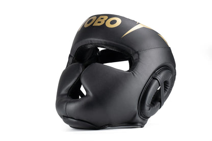 VOBO bokso šalmas juodas – Sparingas / Treniruotės – Kikboksas Muay Thai – M