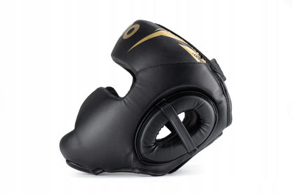 VOBO bokso šalmas juodas – sparringui / treniruotėms – kikboksui Muay Thai – XL