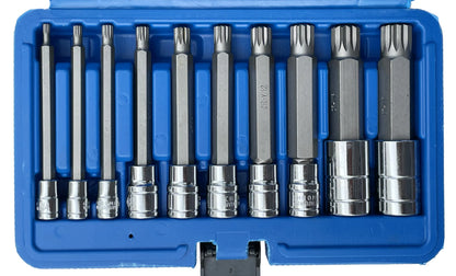 Vorfal ilgių Spline galvučių rinkinys 1/4, 3/8, 1/2, M4–M18 XZN, 10 vnt.