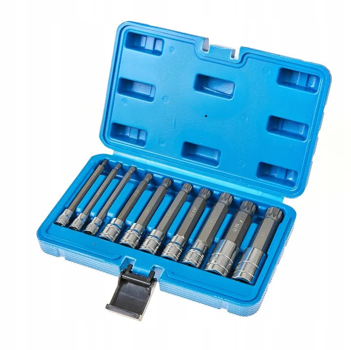 Vorfal ilgių Spline galvučių rinkinys 1/4, 3/8, 1/2, M4–M18 XZN, 10 vnt.
