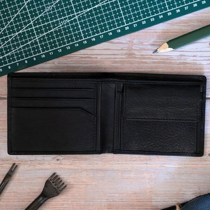 Vyriška juoda minimalistinė odinė piniginė „Belveder SH-3165“