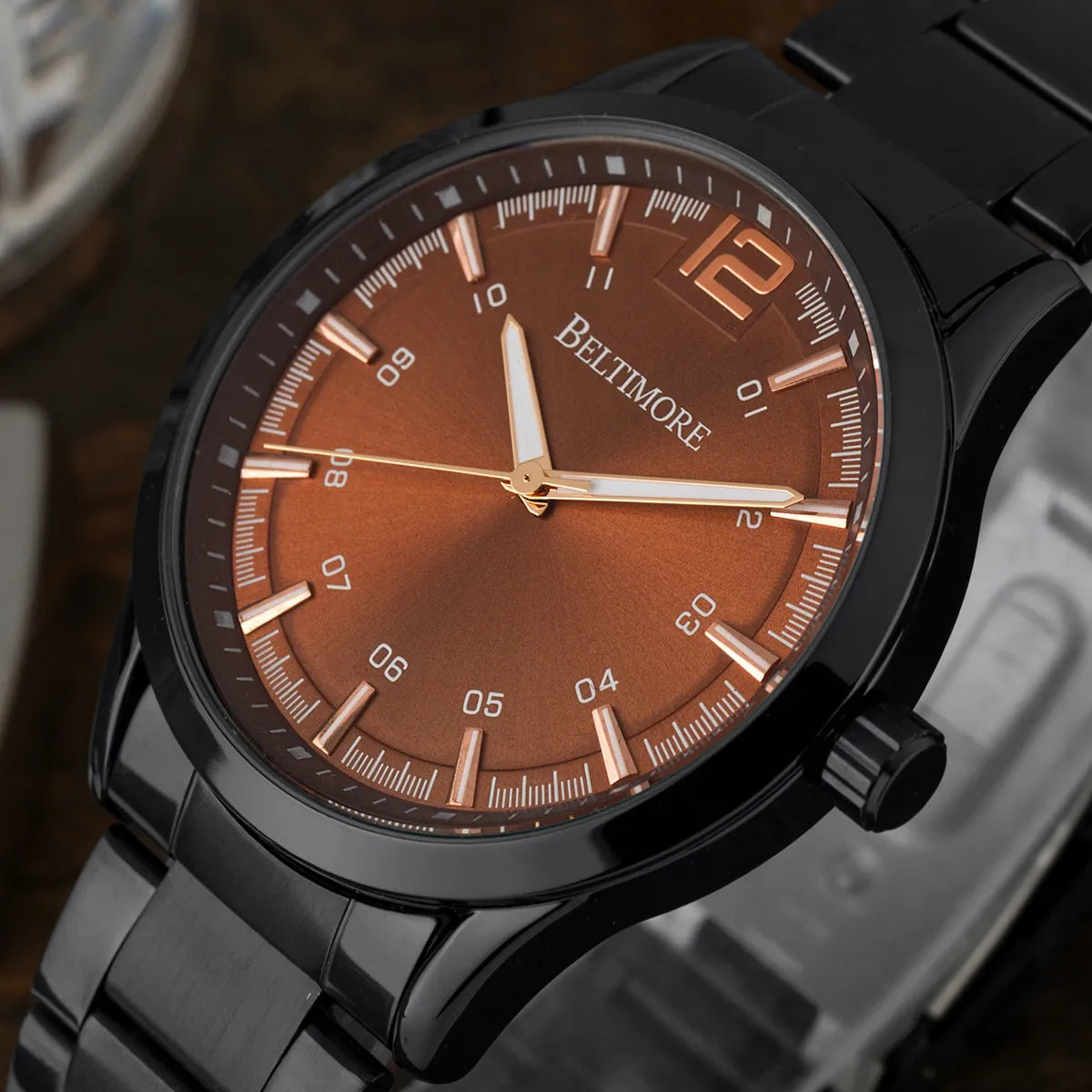 Vyriškas laikrodis Beltimore BT02, plieninė apyrankė, elegantiškas