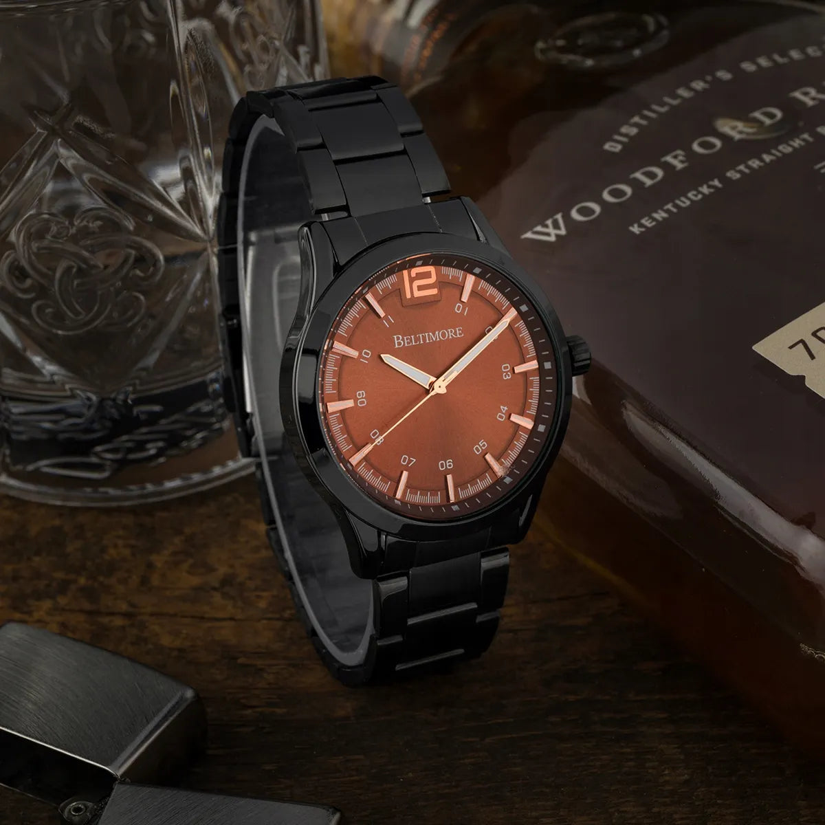 Vyriškas laikrodis Beltimore BT02, plieninė apyrankė, elegantiškas