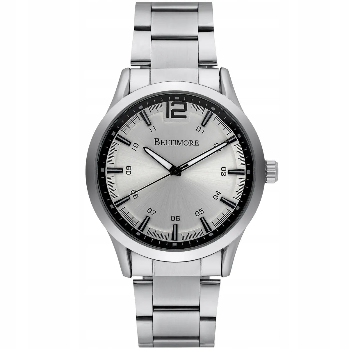 Vyriškas laikrodis Beltimore Urban Elegance BT02 sidabrinis su metaline apyranke ir dėžute