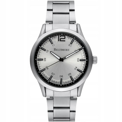 Vyriškas laikrodis Beltimore Urban Elegance BT02 sidabrinis su metaline apyranke ir dėžute