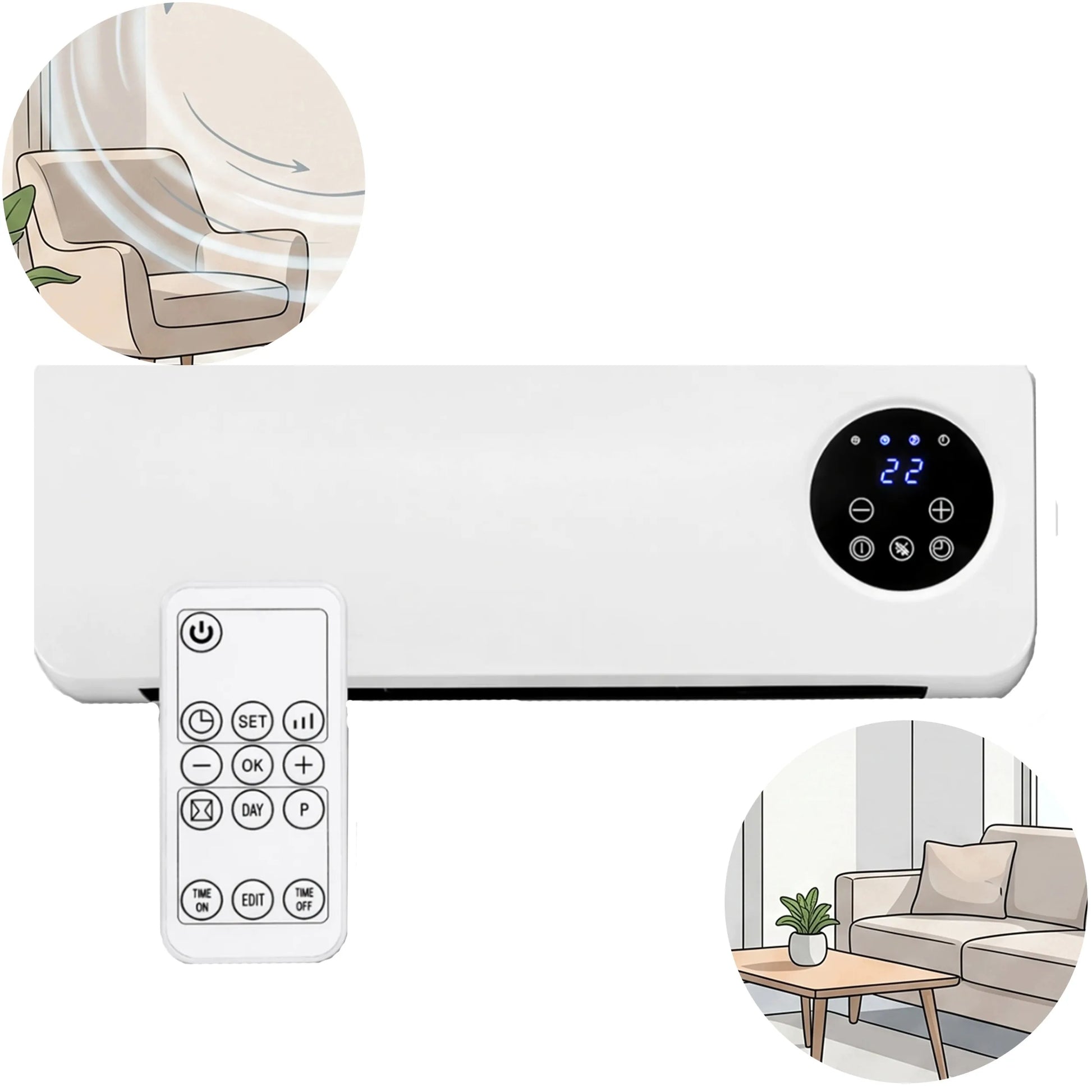 WEBER HEAT ZYY-PTC06 2000W oro uždanga šildymui ir vėsinimui