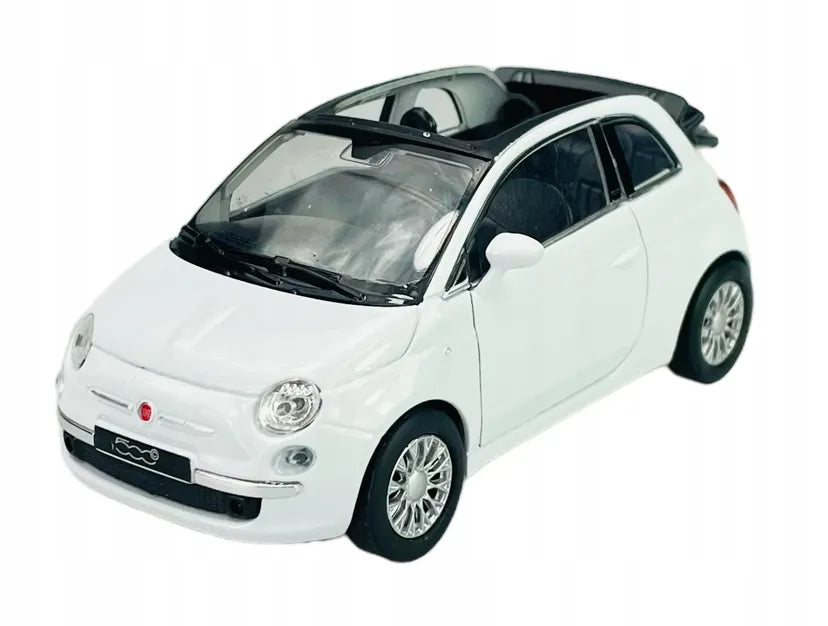 Welly 2010 FIAT 500C baltas metalinis automobilio modelis, 1:34, 43612