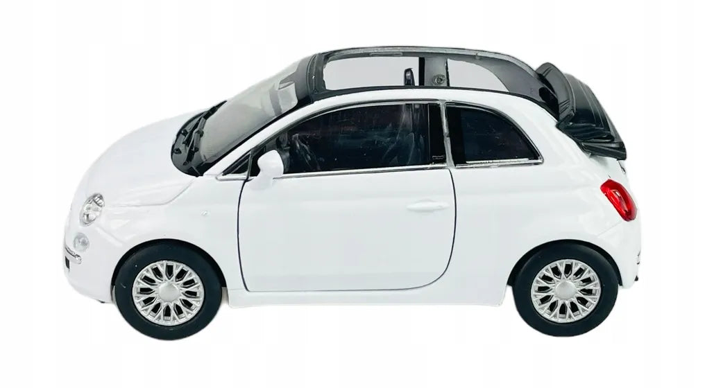 Welly 2010 FIAT 500C baltas metalinis automobilio modelis, 1:34, 43612