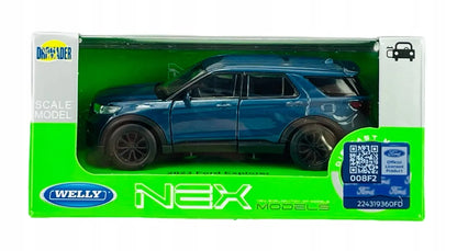 Welly 2023 Ford Explorer mėlynas metalinis modelis, 1:34