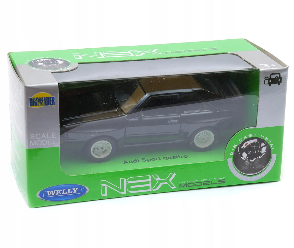 Welly Audi Sport quattro 1:34 modelis, juodas