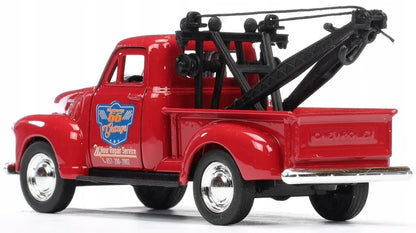 Welly Chevrolet Tow Truck 1953 metalinis modelis, 1:34–1:39, bordo spalvos klasikinis automobilis