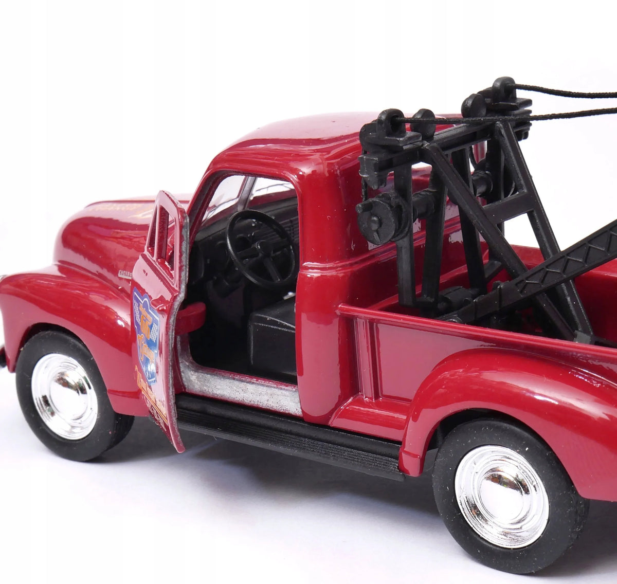 Welly Chevrolet Tow Truck 1953 metalinis modelis, 1:34–1:39, bordo spalvos klasikinis automobilis