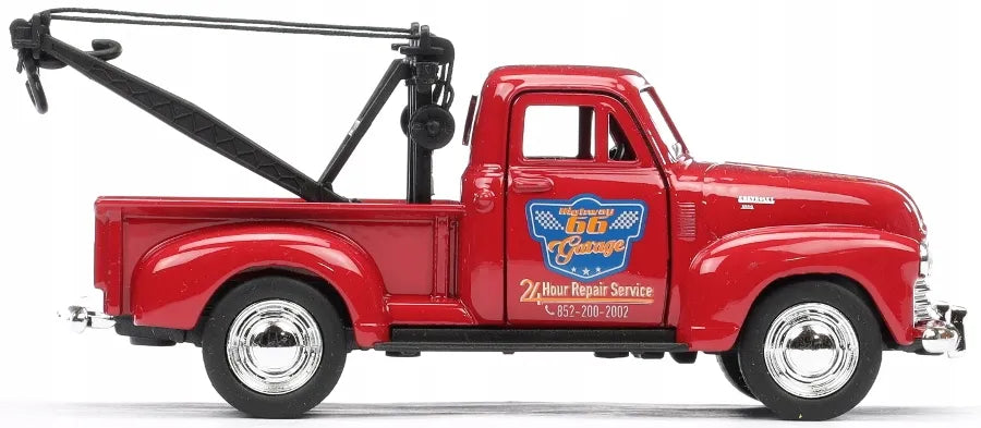 Welly Chevrolet Tow Truck 1953 metalinis modelis, 1:34–1:39, bordo spalvos klasikinis automobilis