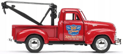 Welly Chevrolet Tow Truck 1953 metalinis modelis, 1:34–1:39, bordo spalvos klasikinis automobilis