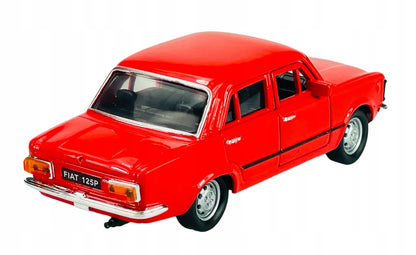 Welly Fiat 125p „Didysis Fiatas“, raudonas, 1:34, legendinis PRL laikotarpio metalinis modelis, naujas, 42399