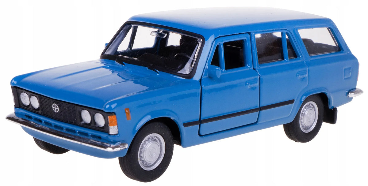 Welly FIAT 125P KOMBI mėlynas metalinis modelis, 1:34, PRL legendos, 43853