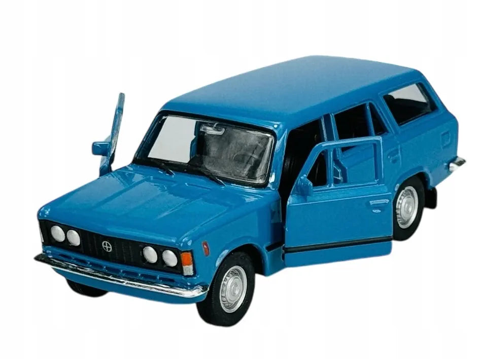 Welly FIAT 125P KOMBI mėlynas metalinis modelis, 1:34, PRL legendos, 43853