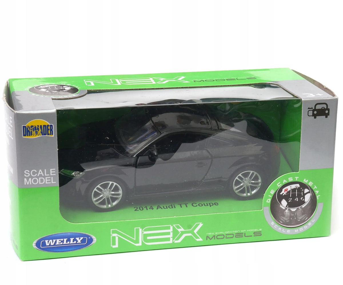 Welly juodas „Audi TT“ 2014 m. kupė, 1:34 mastelis