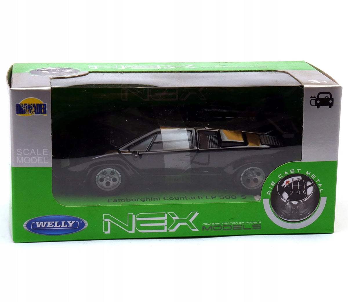 Welly juodas „Lamborghini Countach LP 5000 S“ 1:34 modelis
