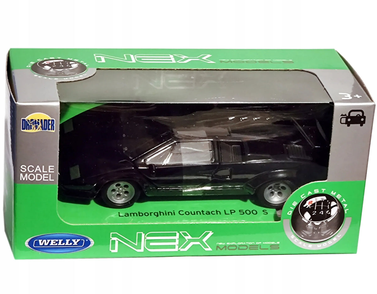 Welly juodas „Lamborghini Countach LP 5000 S“ 1:34 modelis