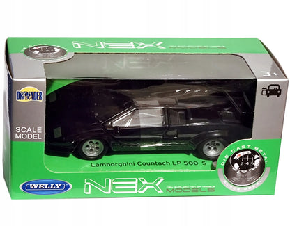 Welly juodas „Lamborghini Countach LP 5000 S“ 1:34 modelis