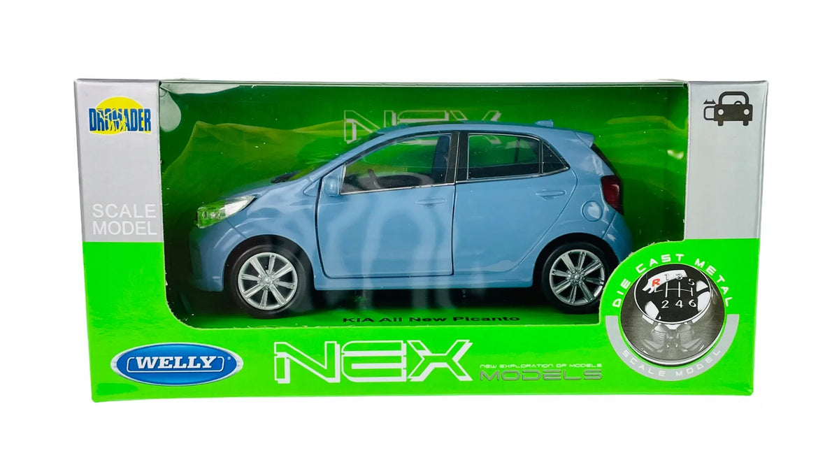 Welly KIA New Picanto mėlynas metalinis automobilio modelis 1:34