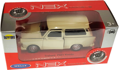 Welly metalinis „Trabant 601 Kombi“ modelis, 1:34 mastelis, ecru spalvos