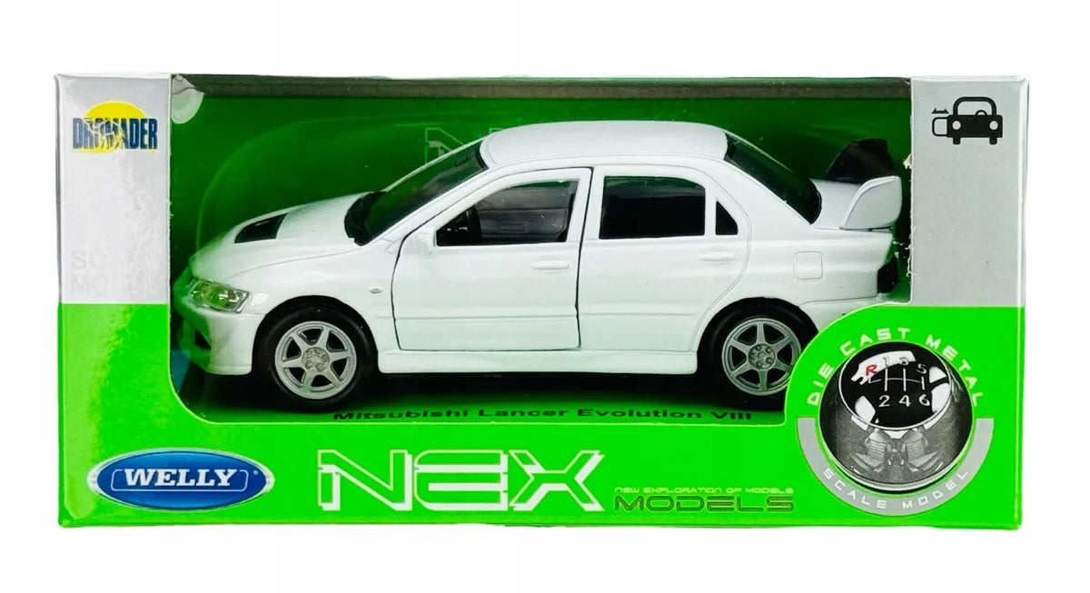 Welly Mitsubishi Lancer Evolution VIII baltas metalinis modelis 1:34, 42338