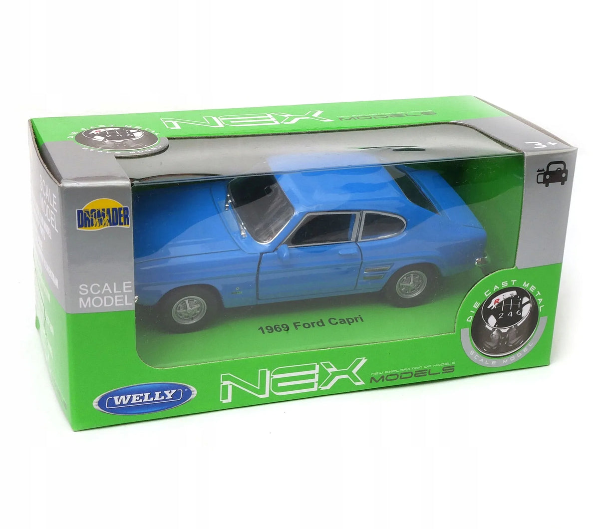 Welly Nex Ford Capri 1969 metalinis modelis, 1:34–1:39 mastelio