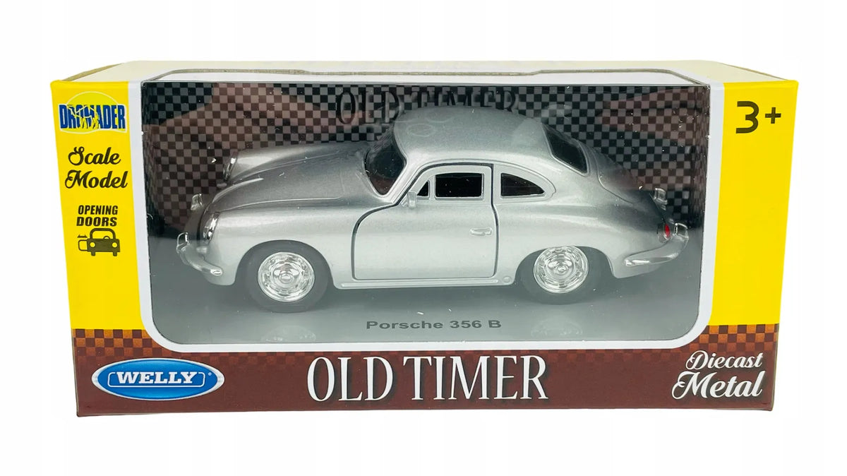 Welly NEX Porsche 356B 1:34 metalinis sidabrinis modelis