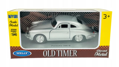 Welly NEX Porsche 356B 1:34 metalinis sidabrinis modelis