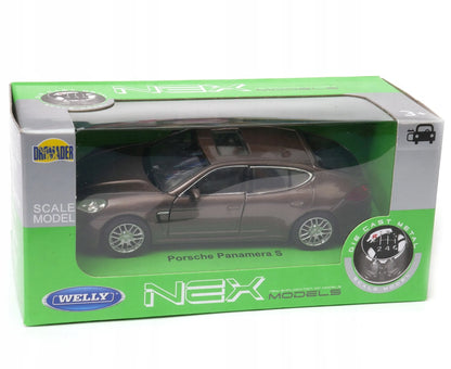 Welly Nex „Porsche Panamera S“ modelis, 1:34–1:39 mastelis, rudas