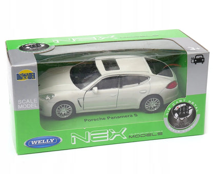 Welly Nex „Porsche Panamera S“ modelis, 1:34–1:39 mastelis, rudas