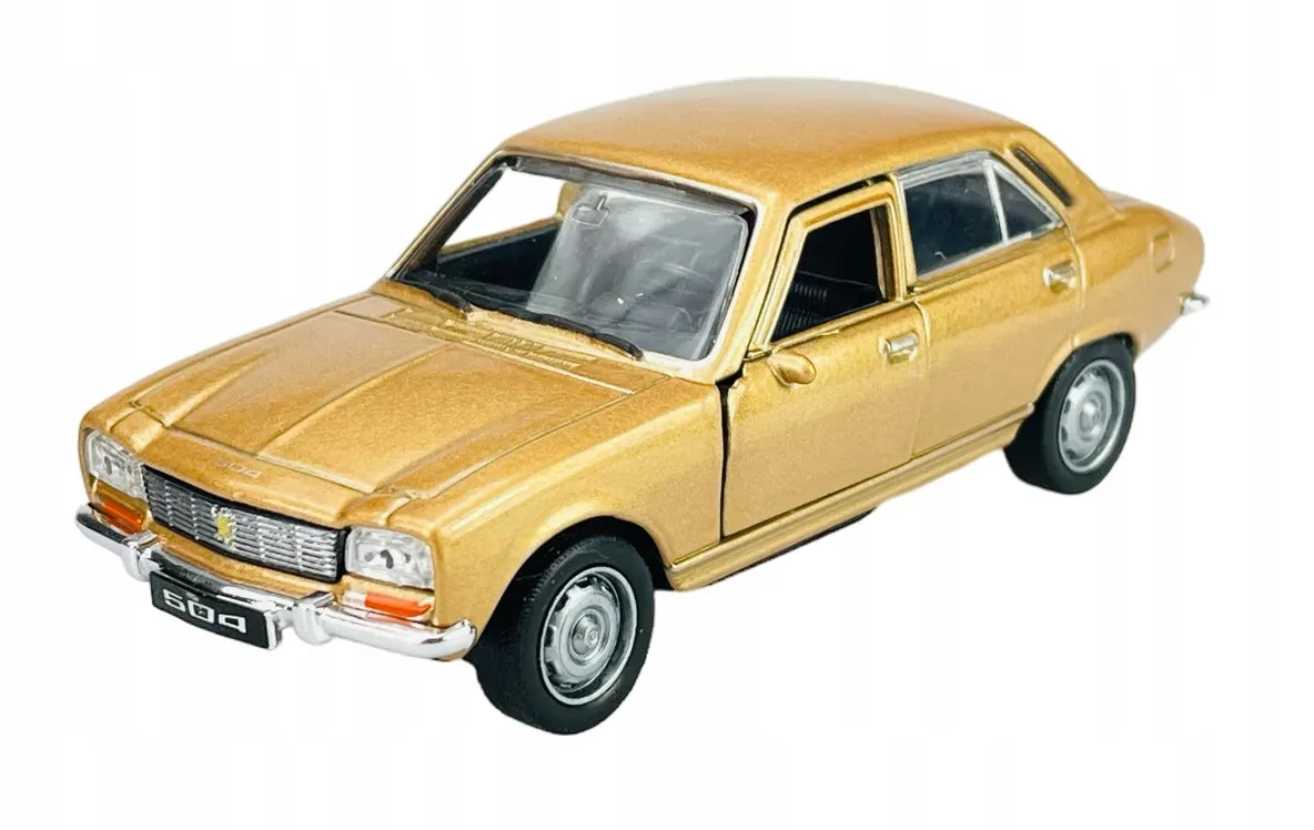 Welly Old Timer 1975 m. Peugeot 504, aukso spalvos, 1:34, naujas metalinis automobilio modelis, 42394