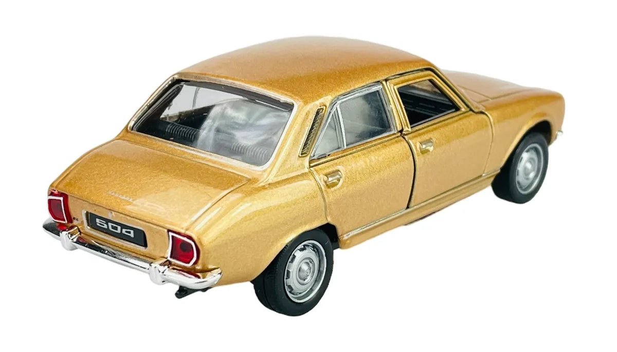 Welly Old Timer 1975 m. Peugeot 504, aukso spalvos, 1:34, naujas metalinis automobilio modelis, 42394