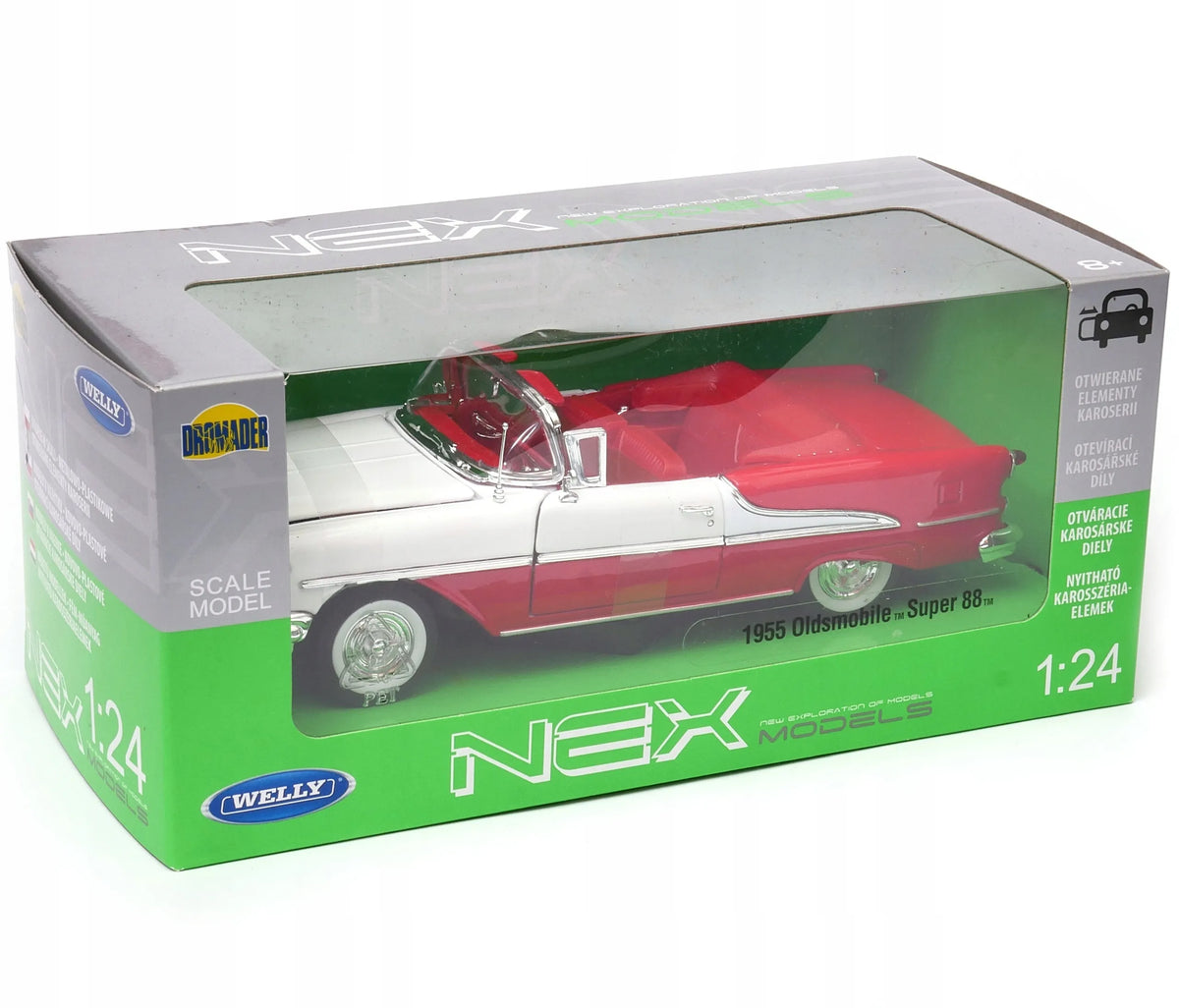 Welly Oldsmobile Super 88 1955 m. raudonas 1:24 modelis