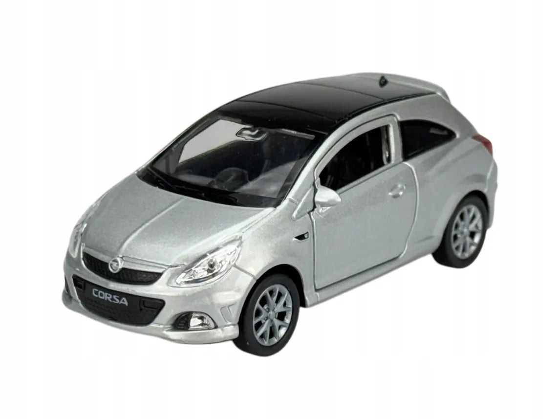 „Welly Opel Corsa OPC“ sidabrinis metalinis automobilio modelis, 1:34