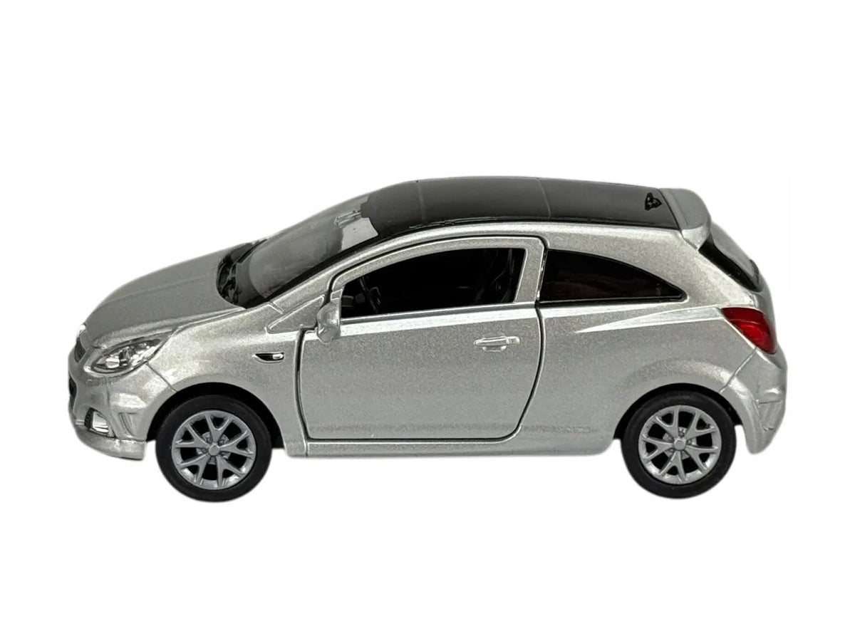 „Welly Opel Corsa OPC“ sidabrinis metalinis automobilio modelis, 1:34