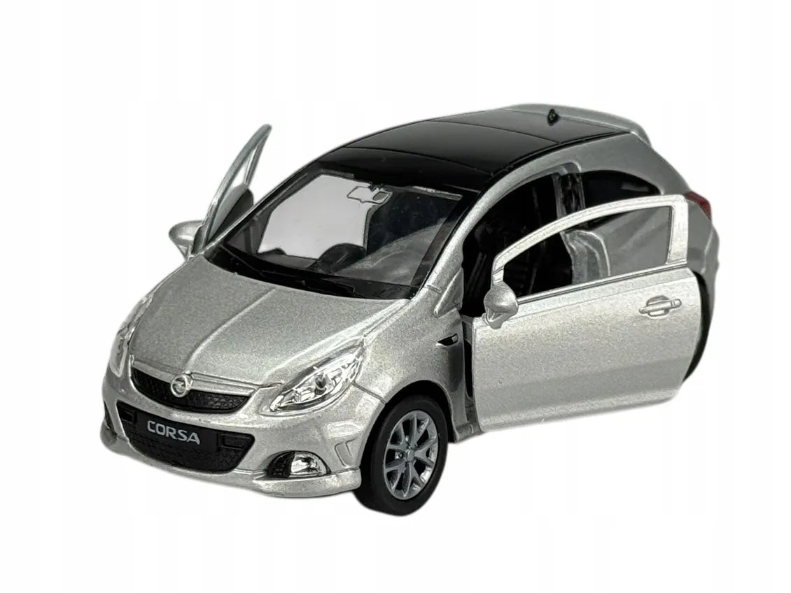 „Welly Opel Corsa OPC“ sidabrinis metalinis automobilio modelis, 1:34