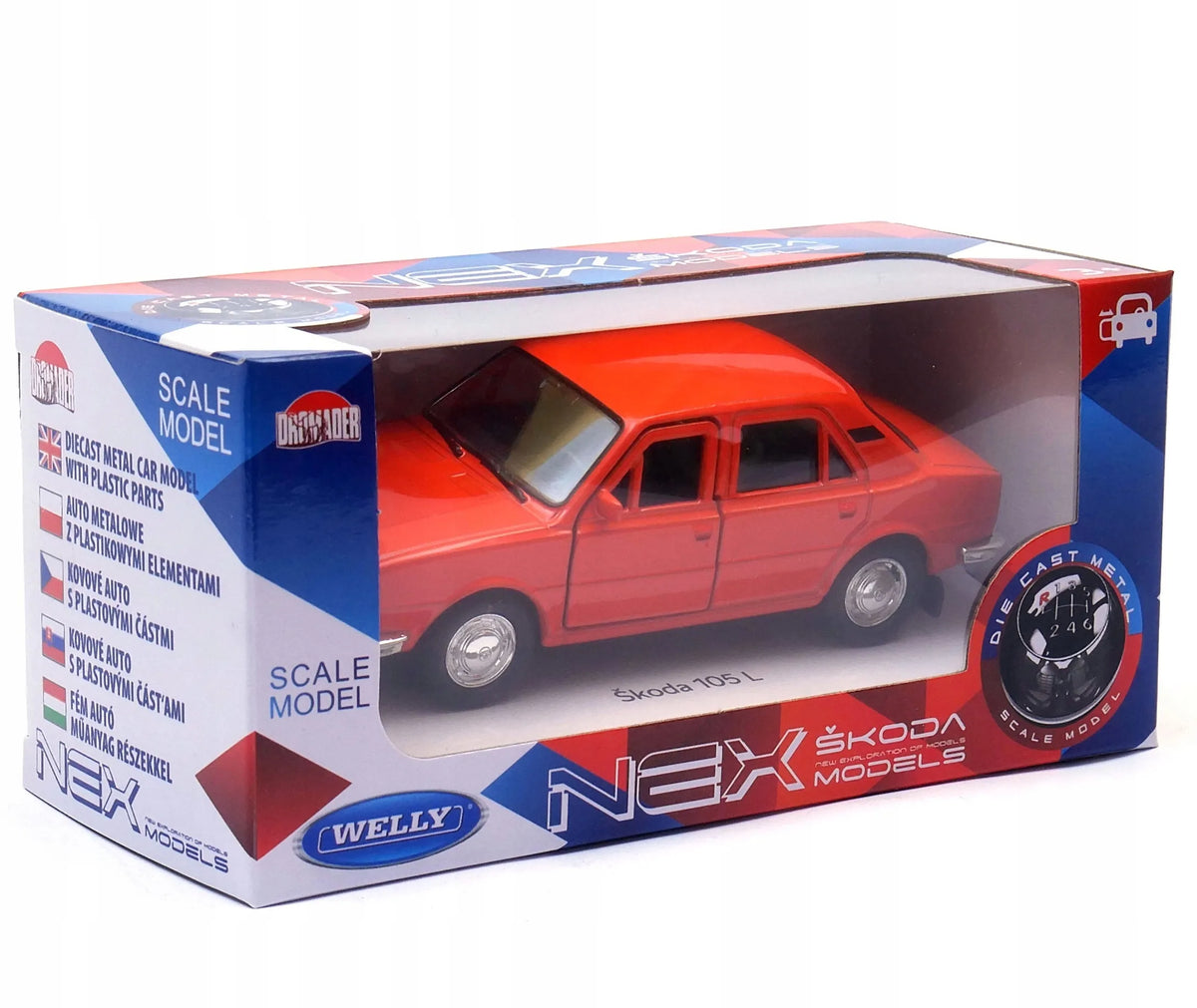 Welly oranžinis „Skoda 105 L“ modelis, 1:34–39