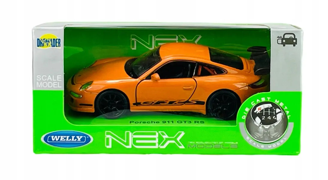 Welly Porsche 911 (997) GT3 RS oranžinis metalinis automobilio modelis 1:34