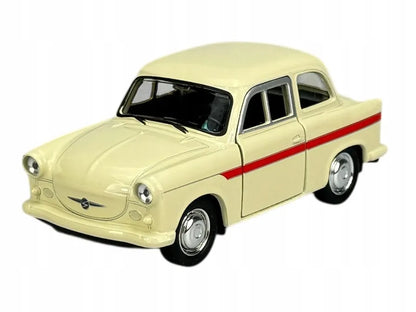 Welly Trabant P50 / P60 smėlio spalvos 1:34 – naujas metalinis legendinio automobilio modelis